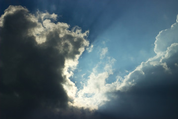 Fototapeta na wymiar sky with clouds and sun