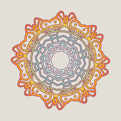 Vector vintage Mandala sign frame. Vintage decorative elements. Oriental pattern