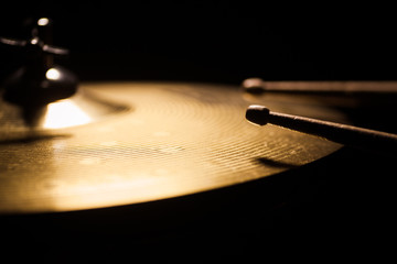 Fototapeta premium Drum sticks and cymbal detail