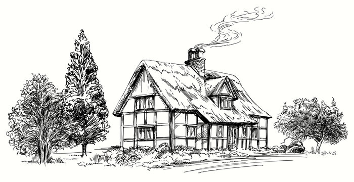 Top 88+ country house sketch latest - in.eteachers