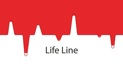 life line vector graphics for heart 