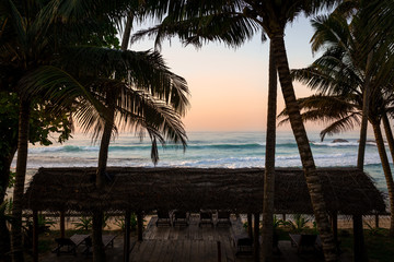 Room with a view on Dalawella Beach, Galle, Sri Lanka at sunrise