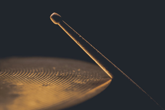 Drum stick and cymbal detail