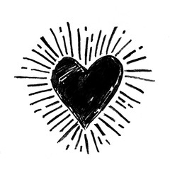 Hand drawn grunge love heart