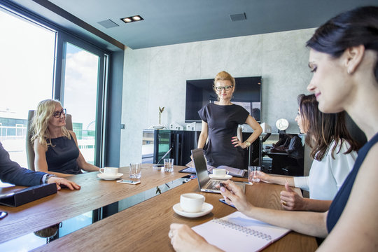 Businesswomen having a meeting in conference room
