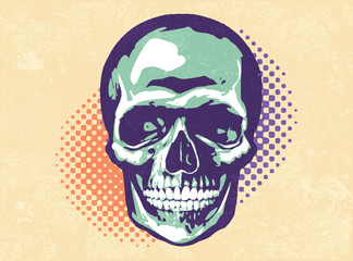 abstract skull with half tone background