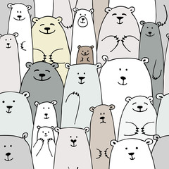 Bears family, seamless pattern for your design