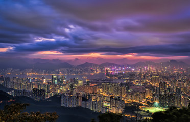 Fototapeta na wymiar Hong Kong Night Scenery