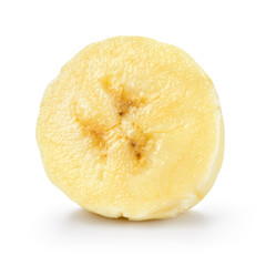 Banana slice isolated on white background. With clipping path.