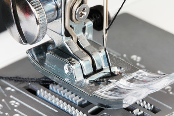 Sewing machine close up detail  trendy macro photo