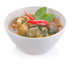 Red chicken curry : Delicious and famous Thailand food