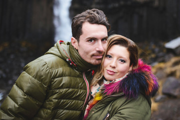 Portrait of Couple at Waterfall