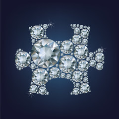 Puzzle piece made a lot of diamond - 132950005