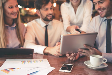 Business people in cafe