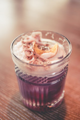 Tasty beverage on table