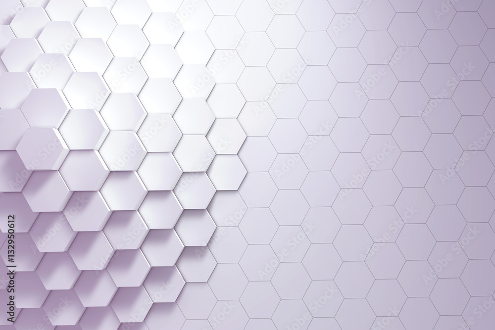 Poster geometric hexagon pattern background. 3d rendering