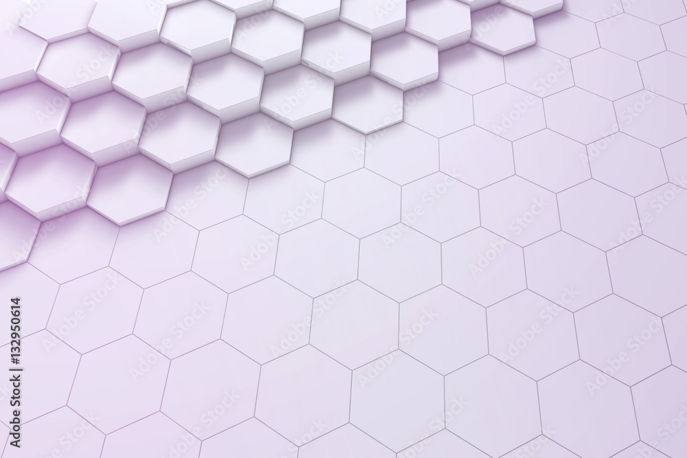 Poster geometric hexagon pattern background. 3d rendering