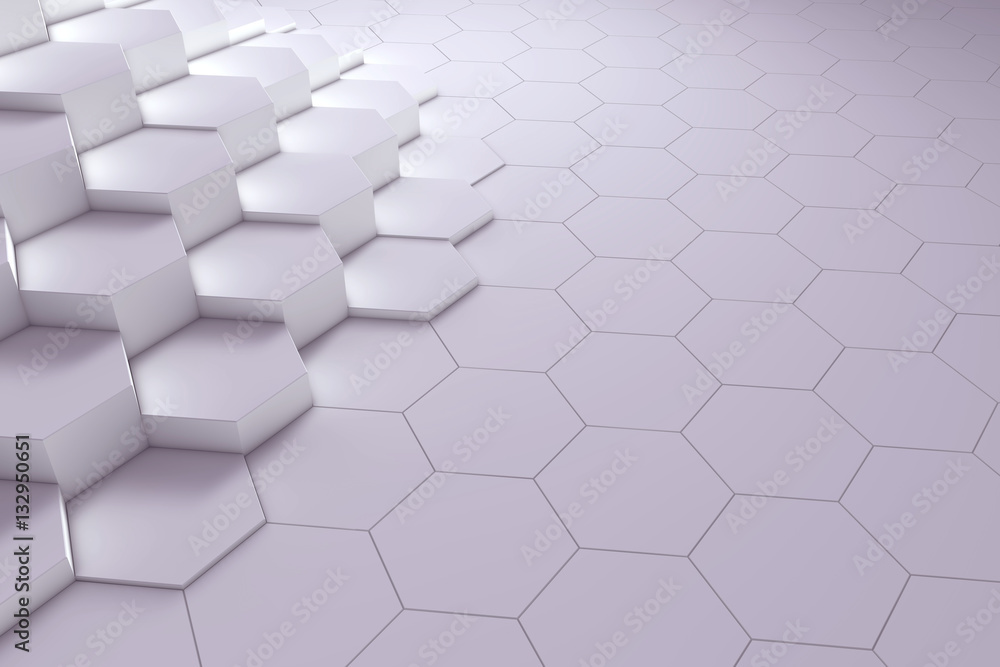 Poster geometric hexagon pattern background. 3d rendering