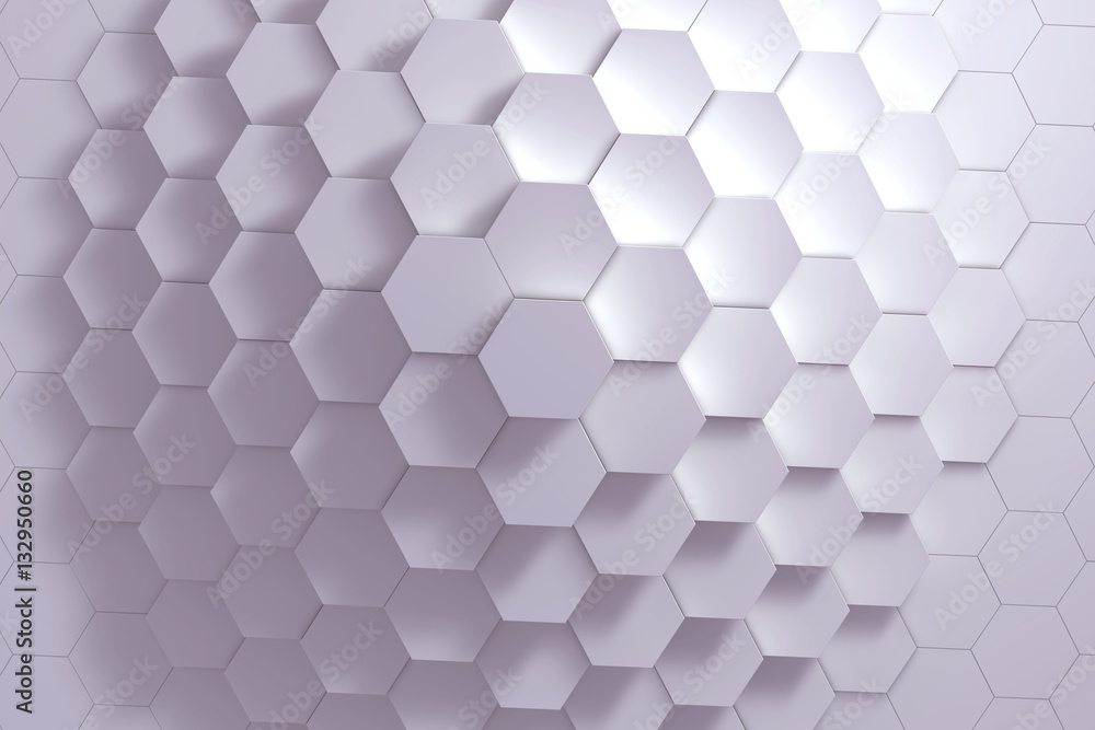 Poster geometric hexagon pattern background. 3d rendering