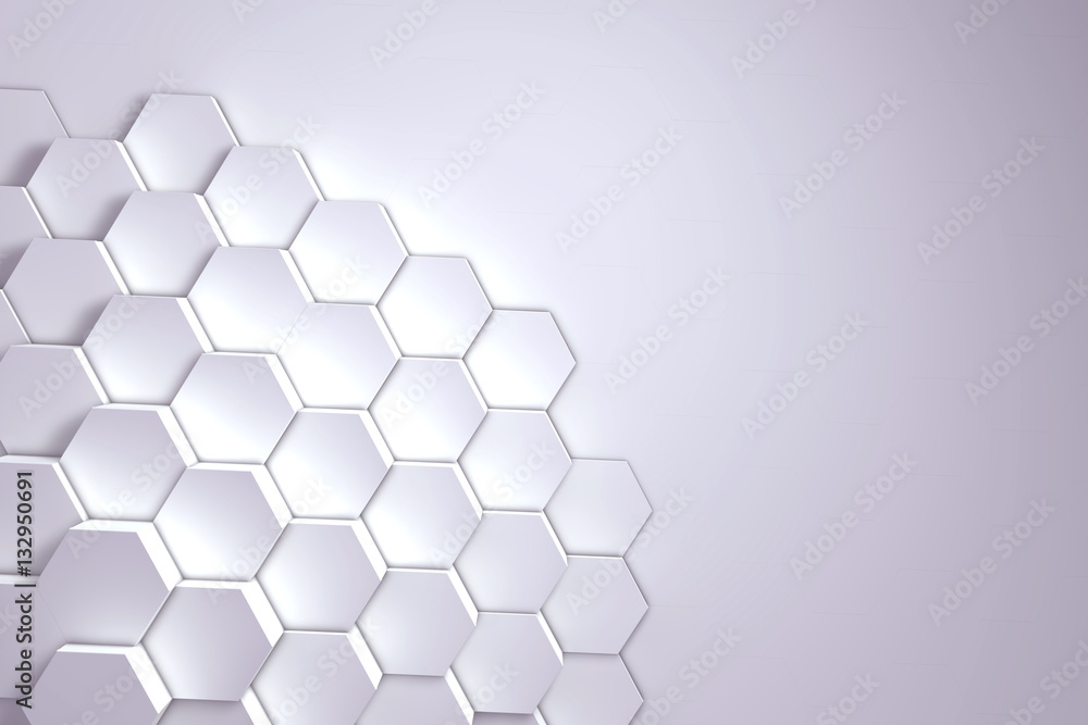 Poster geometric hexagon pattern background. 3d rendering