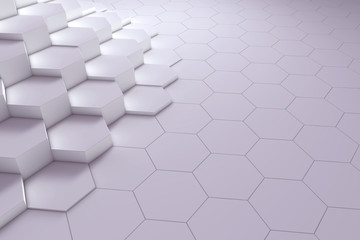 Fototapeta premium Geometric hexagon pattern background. 3D rendering