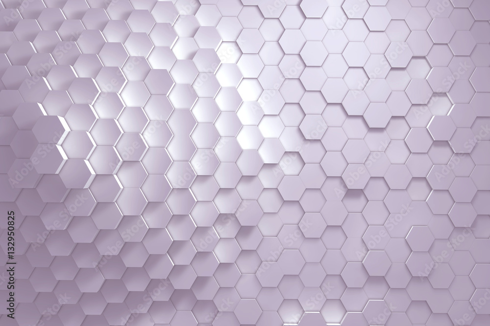 Poster geometric hexagon pattern background. 3d rendering