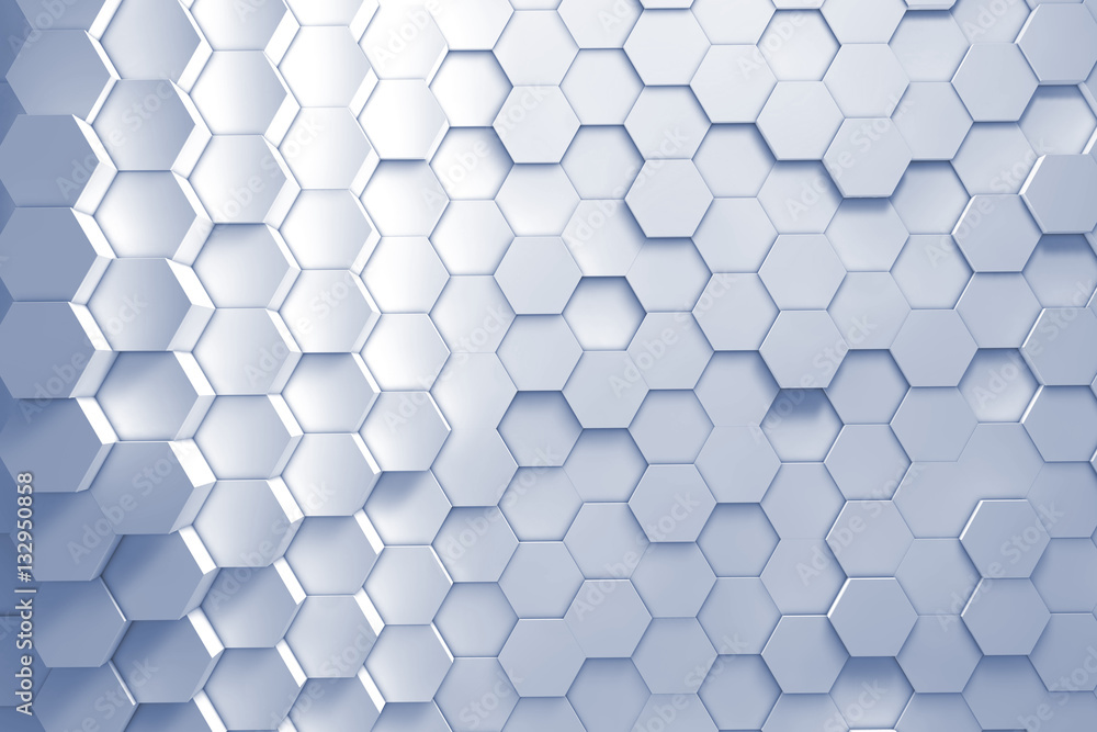 Poster geometric hexagon pattern background. 3d rendering