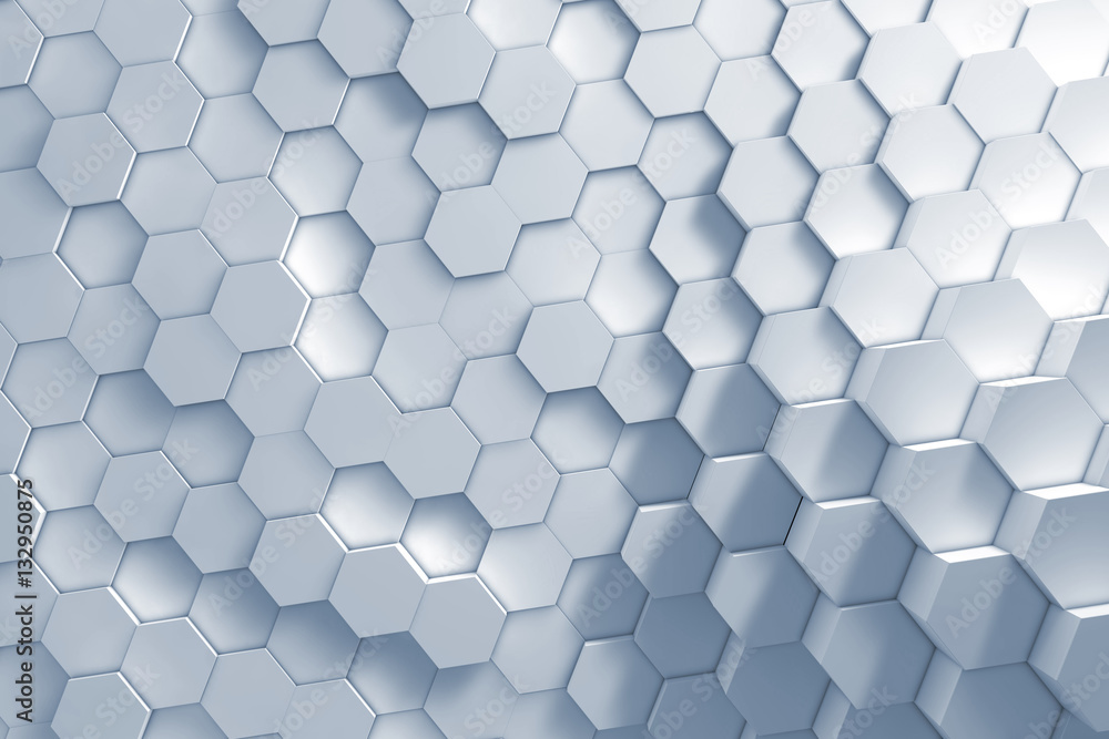 Poster geometric hexagon pattern background. 3d rendering