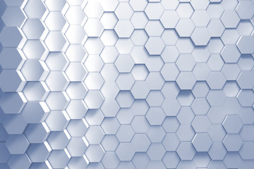 Geometric hexagon pattern background. 3D rendering