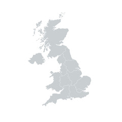 Naklejka premium United Kingdom UK Regions Map