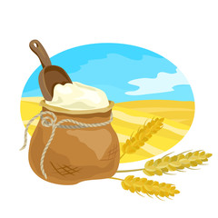 agricultural emblem, flour, wheat