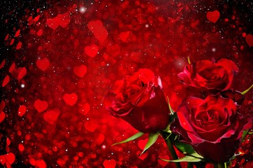 Valentines day background with roses