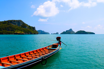 long-tail boat at ang thong island. 