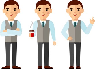 illustration of business people in different positions . 
