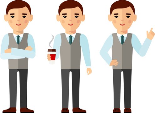 illustration of business people in different positions . 
