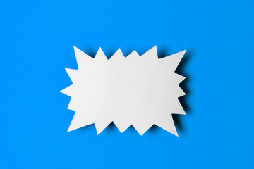 Blank promotional signs on a bright blue background