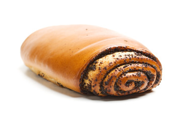 baking roll with poppy seeds