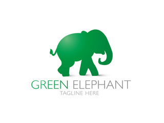 Green, elephant, vector