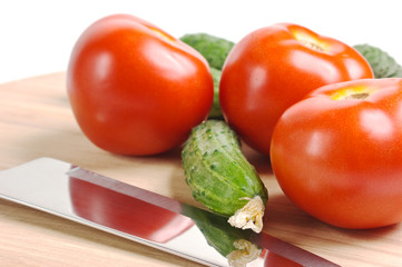vegetables on a cutting board