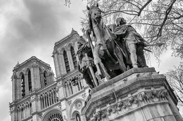 Charlemagne statue in Notre Dame, Paris