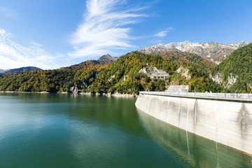 Water pond and Kurobe dam
