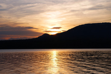 Stunning views of lake Zyuratkul. National Park Zyuratkul, Chelyabinsk oblast, Russia.