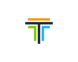 Initial Letter T Pilar Logo Design Element