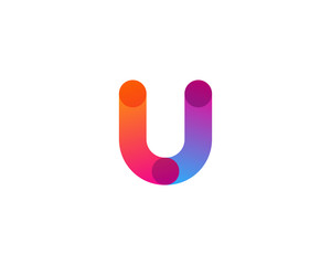 Initial Letter U Gradient Multiply Logo Design Element