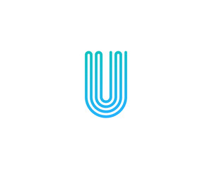 Initial Letter U Line Logo Design Element