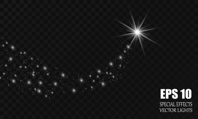 Glow light effect. Vector illustration. Christmas flash Concept.