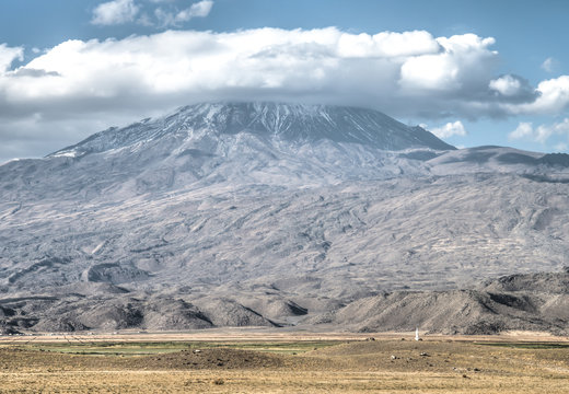 Agri, Turkey - September 29, 2013: Greater Mount Ararat (Agri Dagi) 