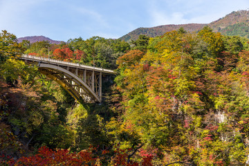 Bridge passing though Naruko Gorge