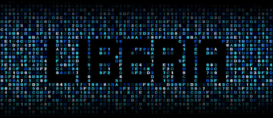 Liberia text on hex code illustration