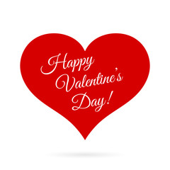 Vector Happy Valentine's Day inside red heart